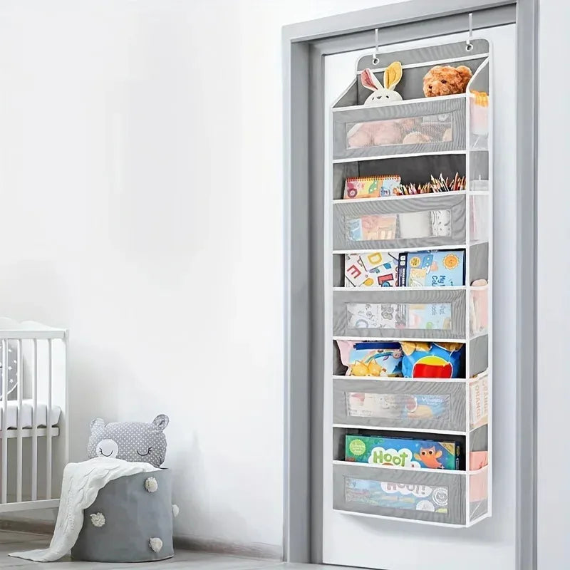 Upgraded 5-Shelf Hanging Storage Organizer for Behind the Door, Anti-Tip, with 5 Large-Capacity Pockets, Suitable for the Bedroom