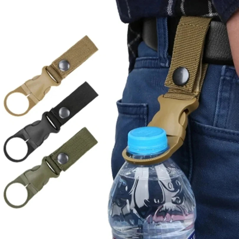 Outdoor-Karabiner Wander-Wasserflaschenhalter Schnalle Radsport-Werkzeugbefestigung Gurtband Rucksack-Aufhänger Haken Camping-Clip Aufhängeschließe