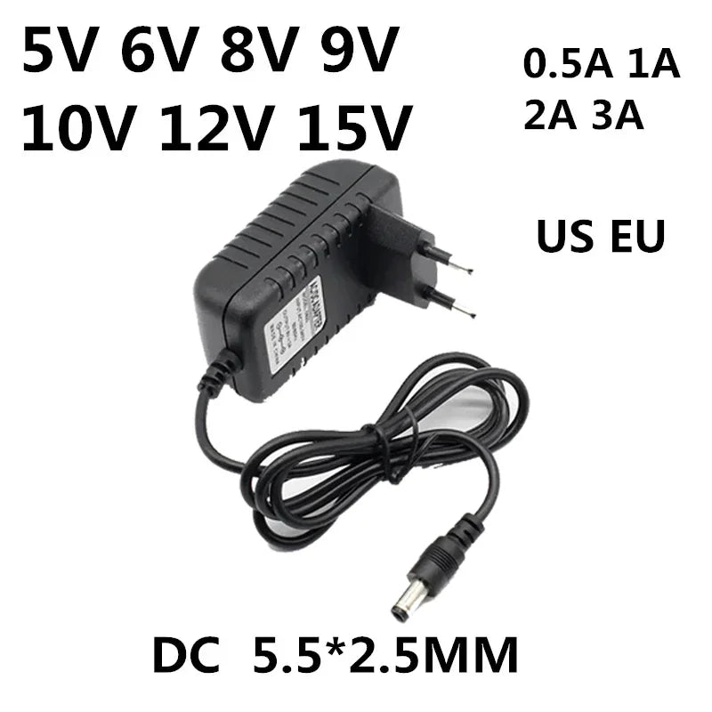 AC 110-240V DC 5V 6V 8V 9V 10V 12V 15V 0.5A 1A 2A 3A Universal Netzteil Ladegerät Adapter EU US für LED-Lichtbänder