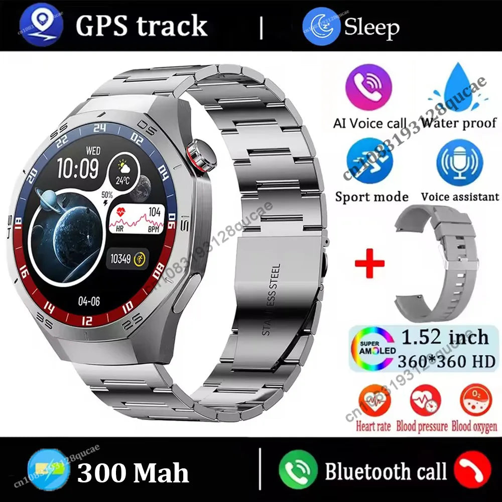 2026 Watch 5 Pro GPS Track Smart Watch Men 360*360 AMOLED Screen NFC BluetoothCall Waterproof Health Monitor Man Smartwatch Ht30