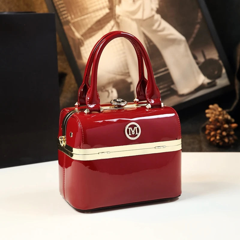 2025 New Genuine Leather Women's Handbags Luxury Fashion Small Square Box Portable Shoulder Messenger Bridal Wedding Bags