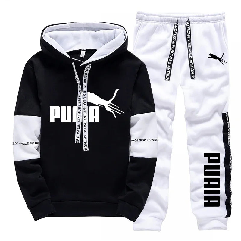 Herbst-/Winter-Trainingsanzug für Herren, Freizeit- und Sportbekleidung, Set aus Kapuzenpullover und Hose, Neuheit 2026, Kapuzenpullover und Jogginghose