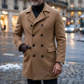New Men's Wool Blends Double Breasted Trench Coat - Winter Knee-length Jacket | Business Casual & Streetwear Long Coat for Men