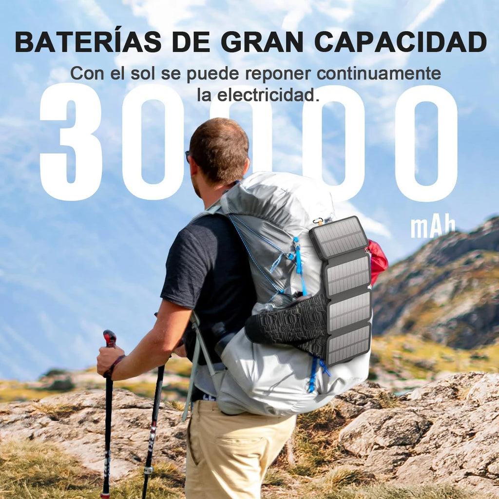 Outdoor Solar Power Bank 20000mAh Large Capacity Solar Panel Travel Outdoor Solar Mobile Phone Charger Solar Powerbanks For Camp
