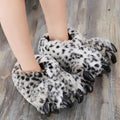 Creative Gray Rabbit Fur Slippers Home Cute Bunny Shoes Slip-on Furry Shoes Women Big Feet Chunky Big Size Shoes