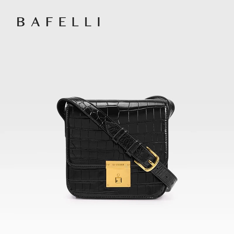 BAFELLI WOMEN BAGS FASHION 2026 LEATHER MINI BOXY BAG CROSSBODY ORIGINAL DESIGNER LUXURY SHOULDER SADDLE MESSENGER FEMALE