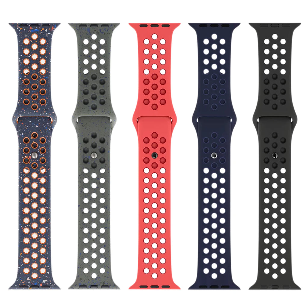 Silicone Strap For Apple Watch Bands 46mm 44mm 45mm 40mm 41mm 42mm Sport Correa Bracelet iWatch Series 12 11 10 9 SE 8 Ultra 4 3