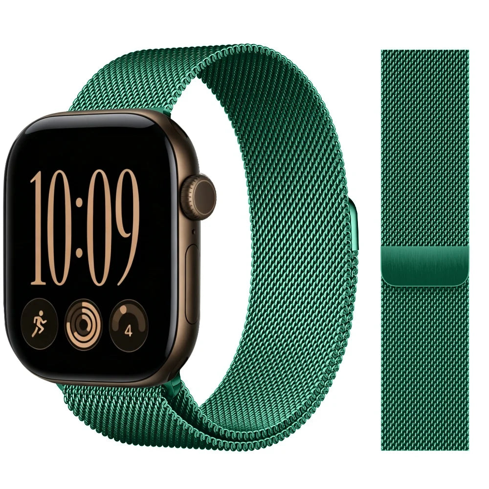For Apple Watch Milanese Loop Strap 46 42 44 40 45mm Original Metal Correa Bracelet iWatch Series 12 11 10 9 8 SE Ultra 3 4 Band