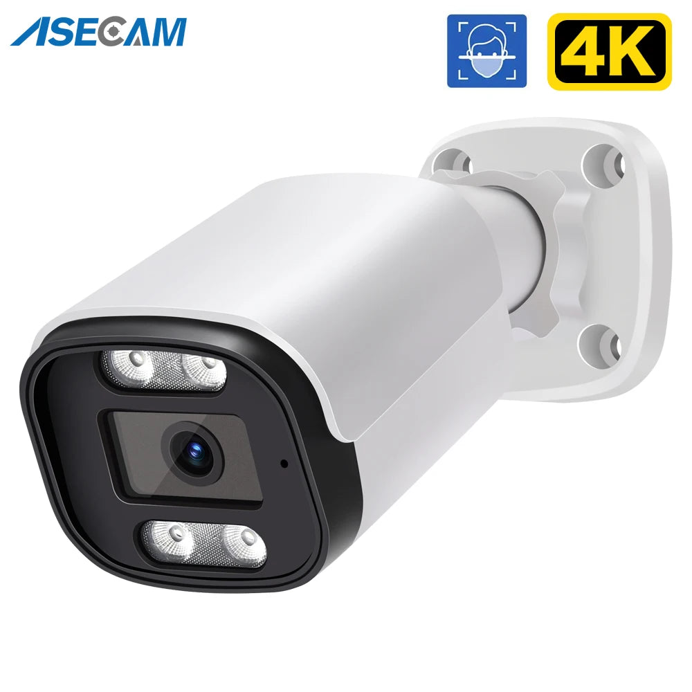 Nueva cámara IP 4K 8MP para exteriores con detección facial por IA, H.265, ONVIF, RTSP, visión nocturna en color, PoE, detección de humanos y audio, cámara de seguridad Xmeye