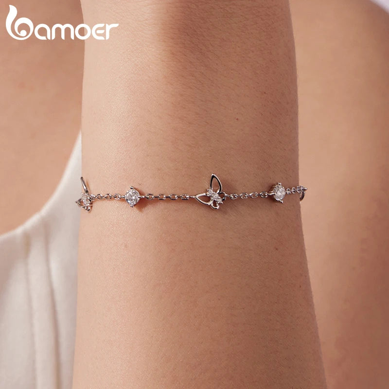 Bracciale a catena con farfalle traforate MSB035