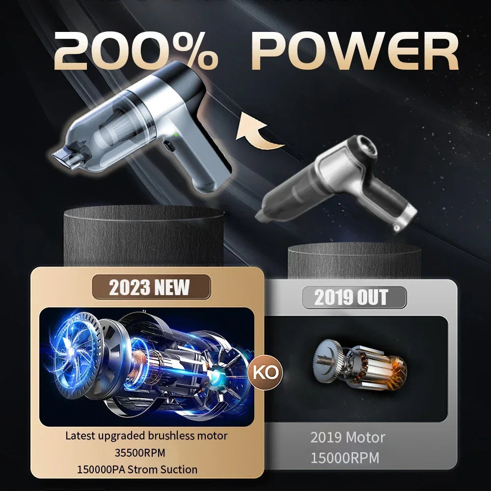 Aspirateur de voiture sans fil puissant de 150 000 Pa, mini aspirateur portatif pour voiture, appareils ménagers et claviers