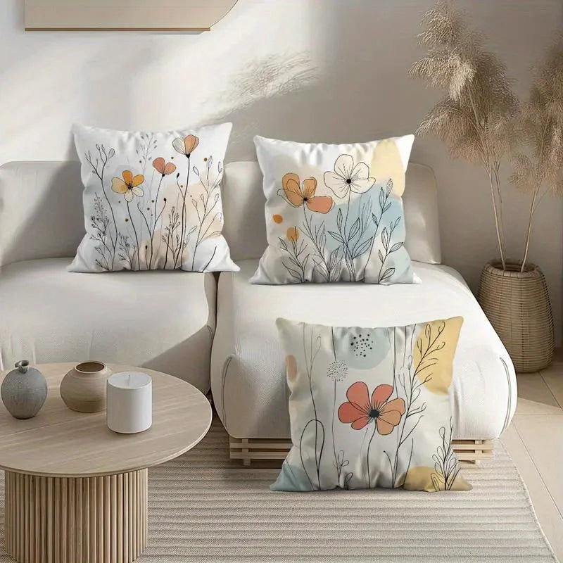 4er-Set dekorative Kissenbezüge für Wohnzimmer und Schlafzimmer – Boho-Accessoires im ästhetischen Stil