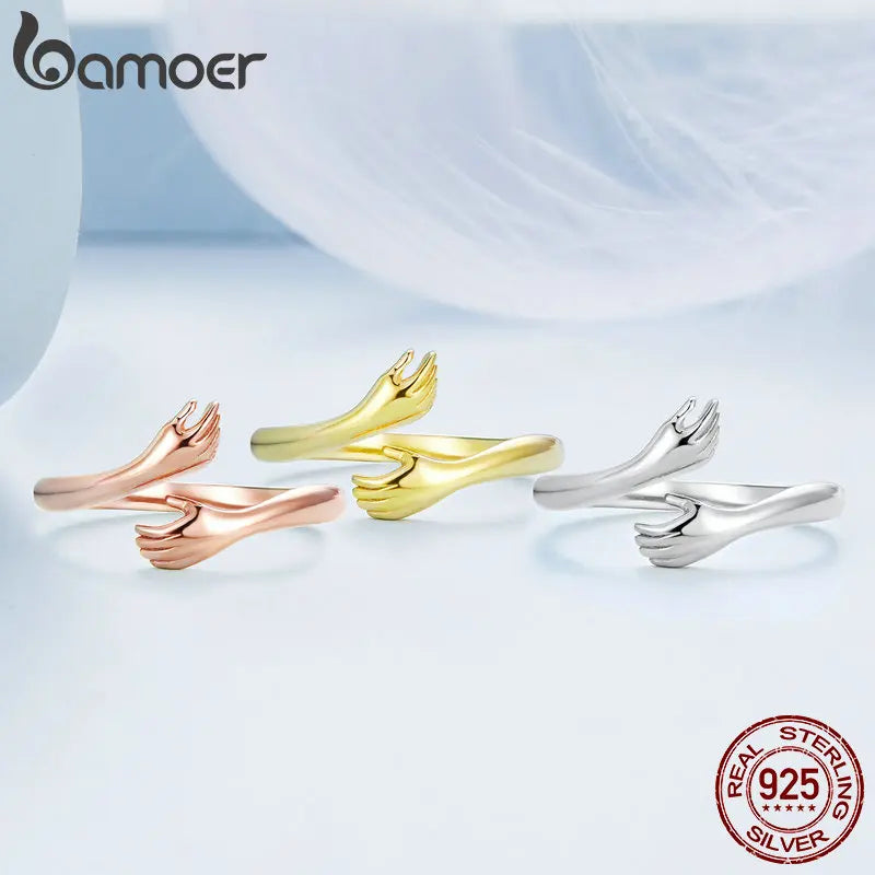 Anello regolabile con motivo famiglia, colore oro, argento o oro rosa