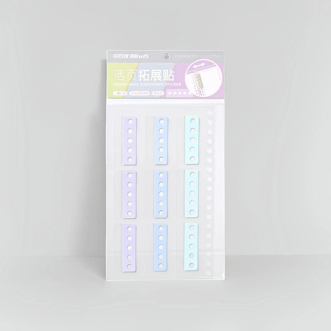 1pc self-adhesive binding hook stickers with round holes - Loose page storage labels for DIY notebook diary photo storage boxes