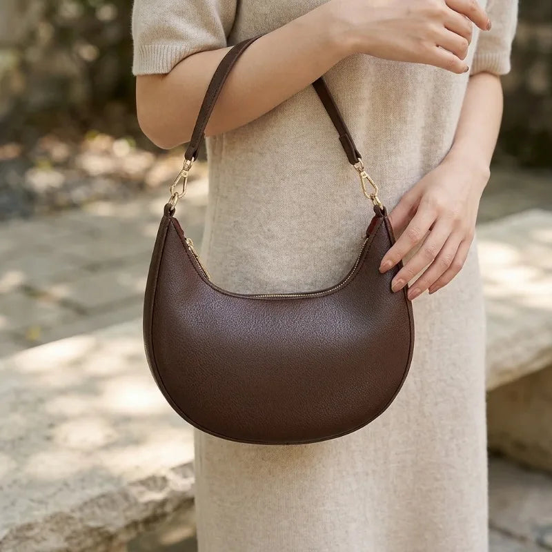 New Fashionable High-end Moon-shaped Baseball Bag Showing Luxury Women's Single Shoulder Bag Elegant Lady Handbags Bolso Mujer