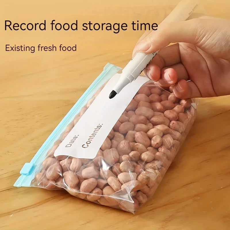 45 PCS Sacs de congélation réutilisables en plastique avec fermeture zippée, poches autoportantes pour fruits, légumes et aliments de cuisine, organiseurs de rangement