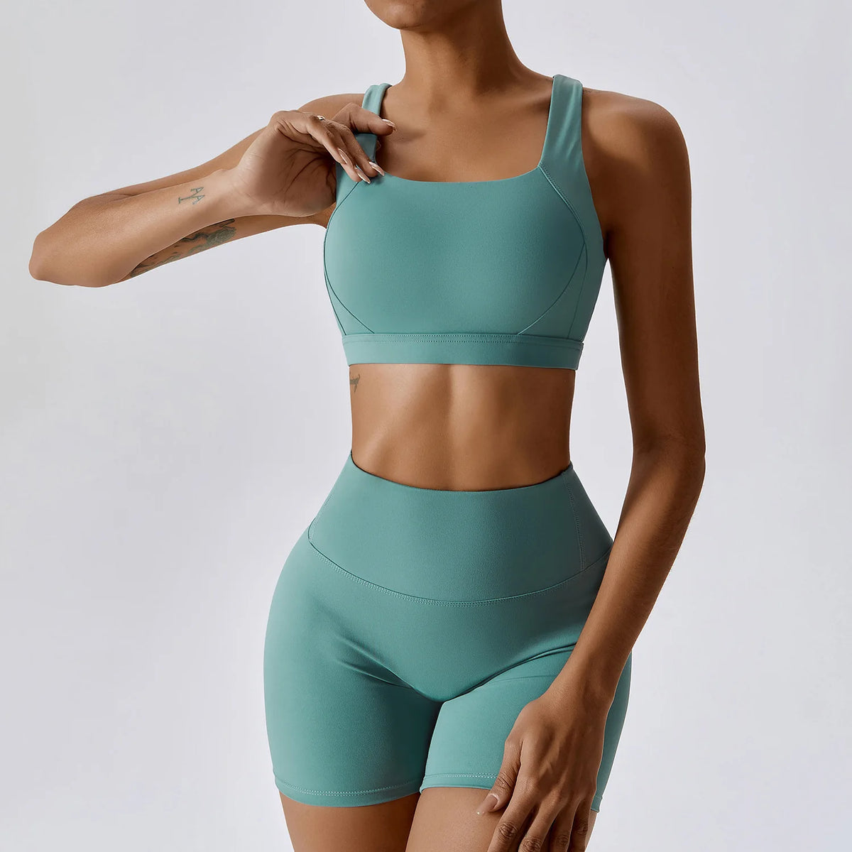 Conjunto de yoga de mujer, 3 piezas, top y leggings