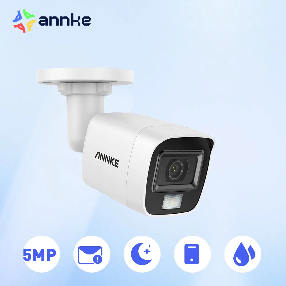 ANNKE 5-MP-Überwachungskameras mit Smart Light und Audioaufzeichnung, 5-MP-Bullet-Kameras, wetterfeste Sicherheitskameras für den Außenbereich
