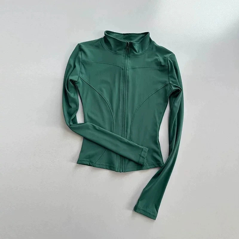 Giacca sportiva donna aderente con zip