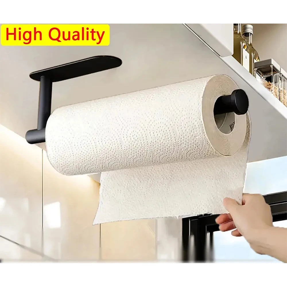 Klebbarer Toilettenpapierhalter Organizer Wandhalterung Aufbewahrungsständer Küche Badezimmer Ohne Bohren Taschentuch-Handtuchspender Edelstahl
