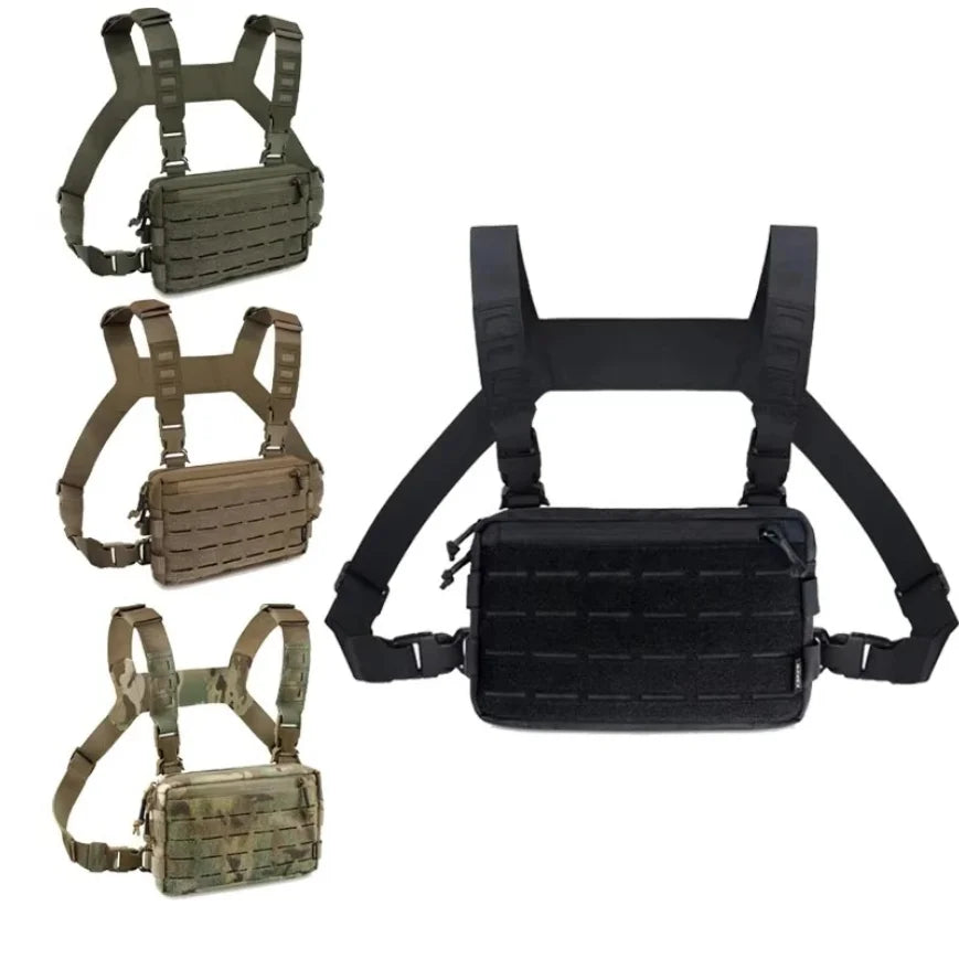 1000D Nylon Pouch Molle Shoulder Fishing Vest Tactical Chest Bag Outdoor Camping Backpack EDC Hiking Hunting Pack