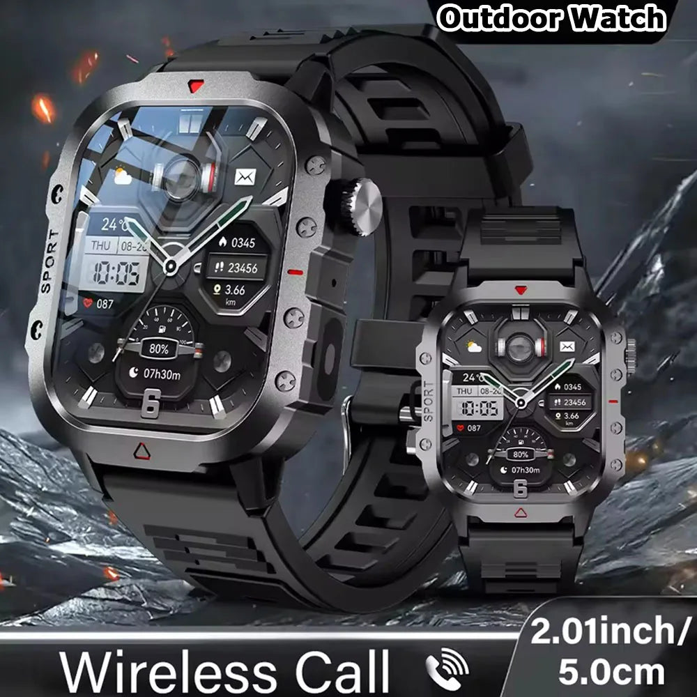 GPS Outdoor Smartwatch with Flashlight and Bluetooth Calling