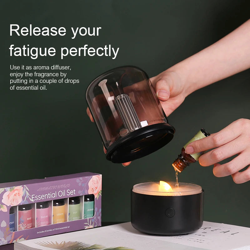 KINSCOTER Mini difusor de aromaterapia Humidificador de aire USB Difusor de aceites esenciales Luz nocturna Pulverizador de niebla fría para el hogar y el dormitorio