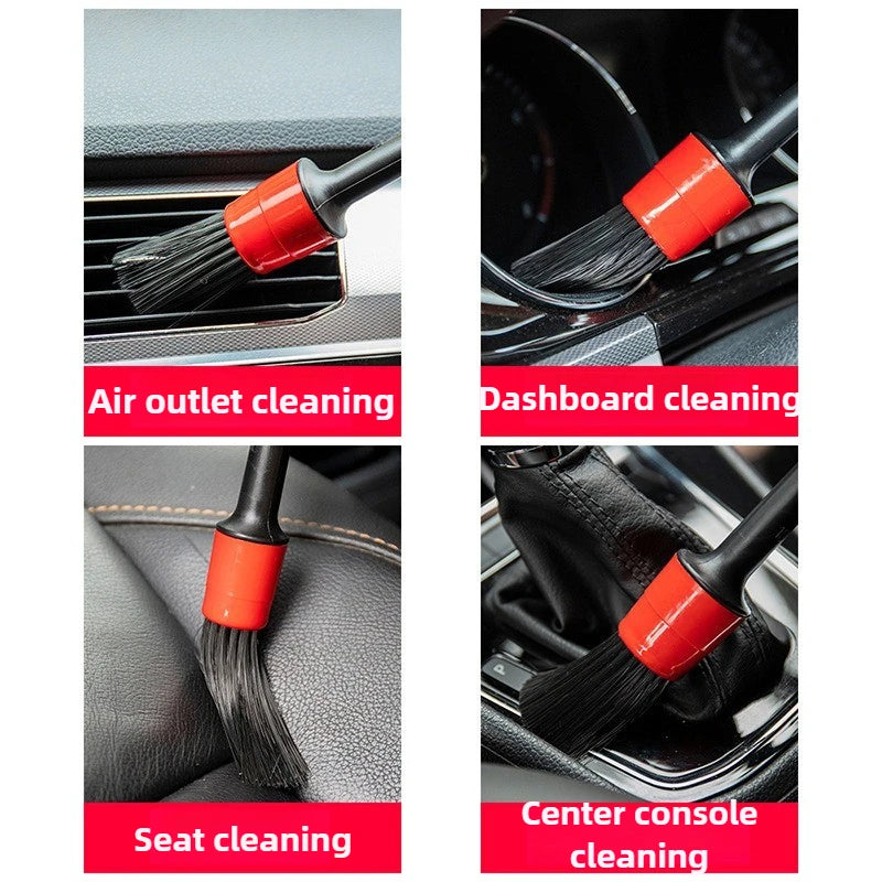 Kit de brosses de nettoyage pour voiture, pinceaux de detailing automobile pour intérieur de véhicule, set de brosses pour jantes, plastique