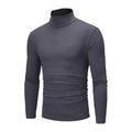 Autumn Spring Men's Bottoming Turtleneck Tops Slim Fit High Elastic Pullover Solid Color Stretchy Tees Basic Male Costume