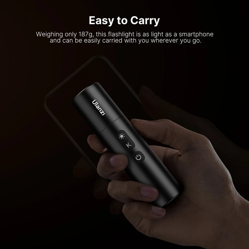 Ulanzi LM07 Videography Flashlight 2000mAh 2000K-8000K Bi-Color Video Light for Indoor Outdoor Illumination Ambience Light