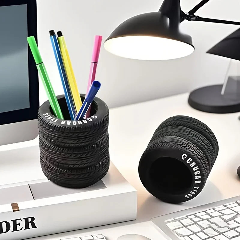 Tire-Shaped PVC Pen Holder