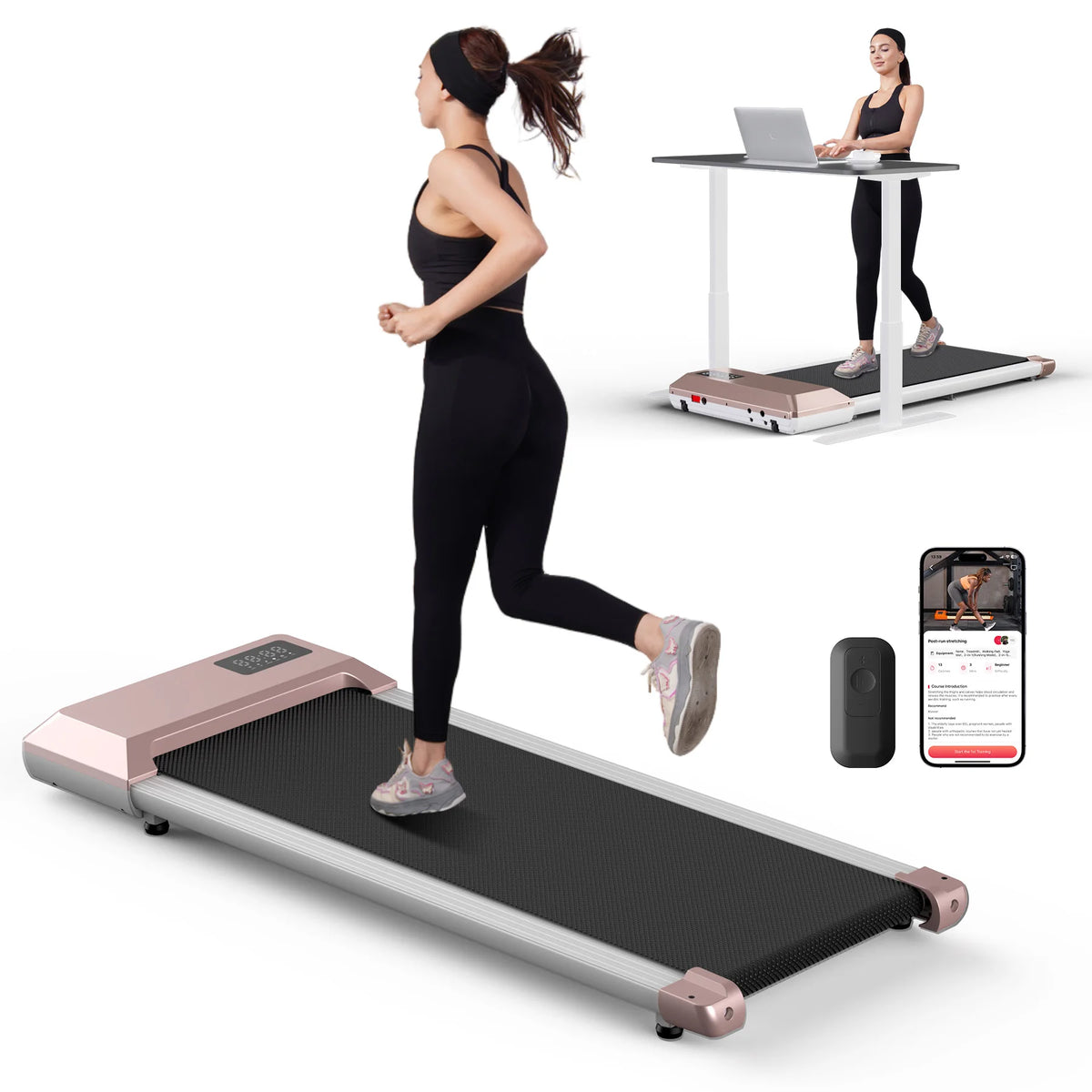 300-lbs-Laufband für zu Hause, 2,5-PS-Laufband, Walking Pad, LCD-Digitalanzeige, 2-in-1-Fitnessgerät zum Gehen, Laufen und Trainieren