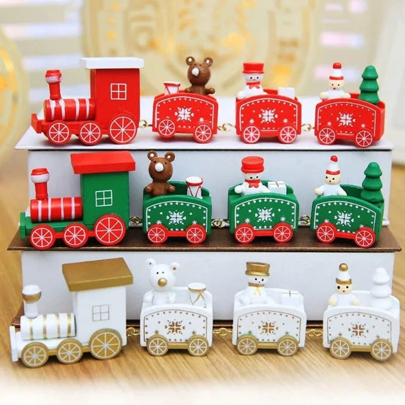 1Pcs Wooden Mini Train Christmas Decoration Reindeer Snowflake Decor for Home Decor Xmas Tree Hanging Navidad New Year 2026 Gift