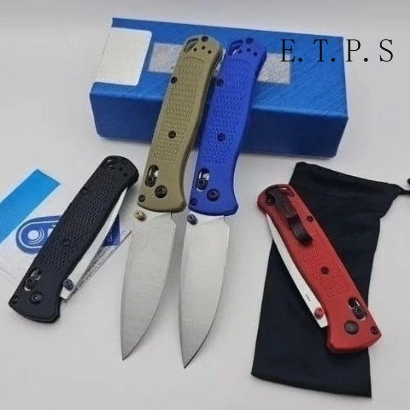 1 pieza Cuchillo plegable 535 ligero, cuchillo de bolsillo EDC con hoja de punta caída, para camping al aire libre y supervivencia, uso diario, regalo para hombre
