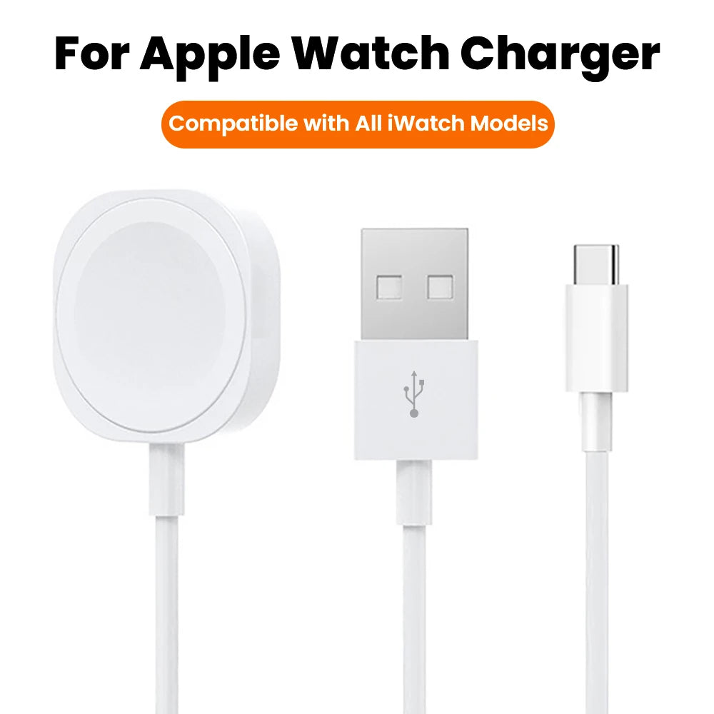 Magnetic Wireless Charger for Apple Watch Series 11 10 9 8 7 6 5 4 SE Uitra 1/2 1M Fast Charging Cable USB Type C for iWatch