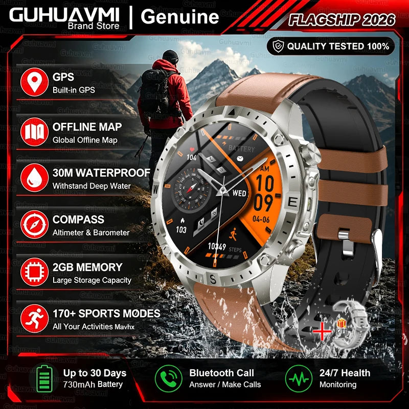 GPS Outdoor AMOLED Smartwatch with Offline Map Feature