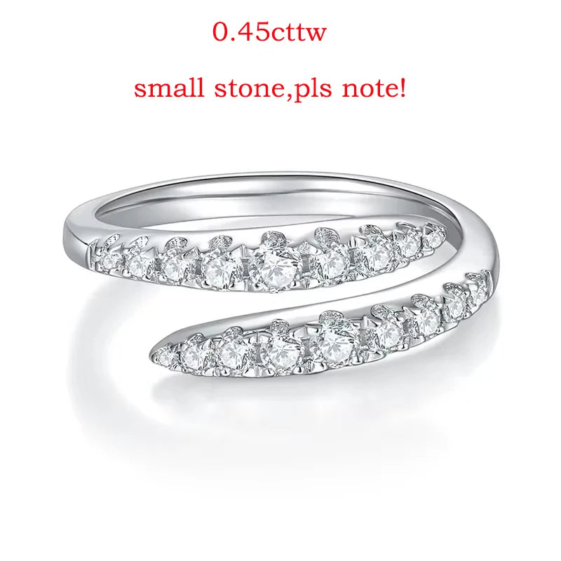 Anillo de mujer Smyoue de 10 piedras de moissanita, brillante y sin defectos, alianza de boda de diamante creado en laboratorio, joyería de plata de ley S925