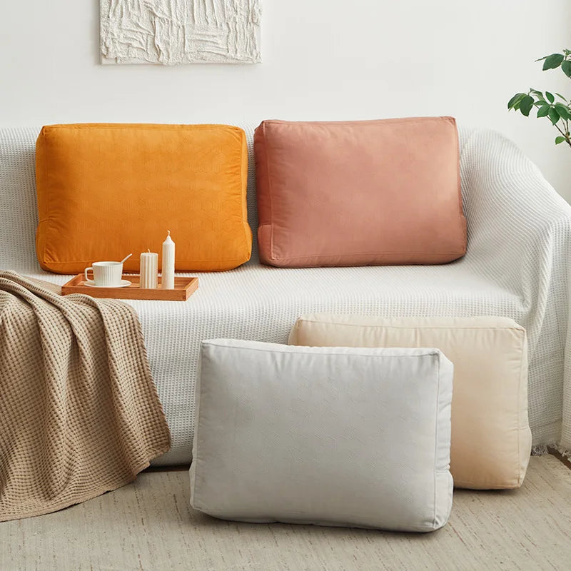 Rectangular Sofa Pillowcase Back Cushion Cover Fleece Fabric Nordic Home Living Room Decorate Lumbar Pillow Case Unstuffed