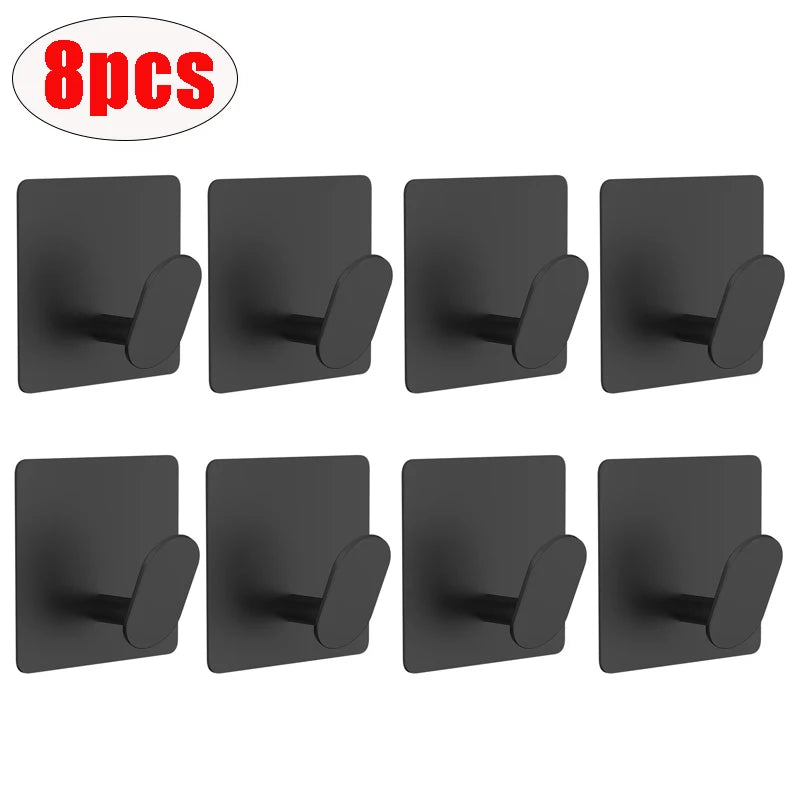 4/1pcs Stainless Steel Bathroom Robe Hooks Adhesive Wall Hook Towel holder Bathroom Kitchen Hardware Multi-Purpose Hanger Hook