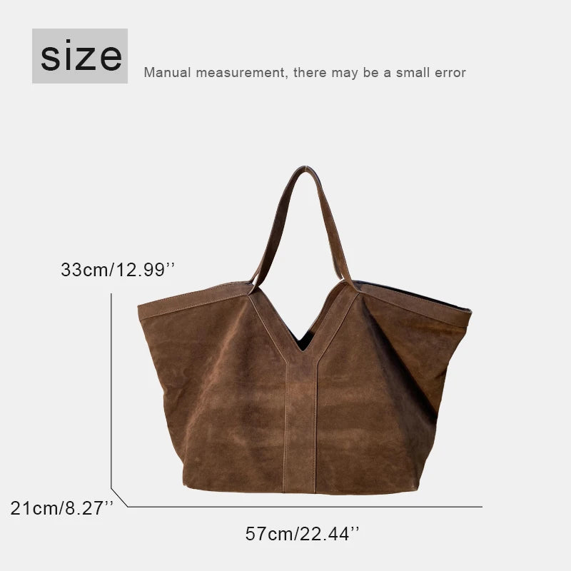 Oversized Faux Suede Tote Bags For Women Luxury Designer Handbags Purses 2026 New In Large Capacity With Inner Pocket Shoulder
