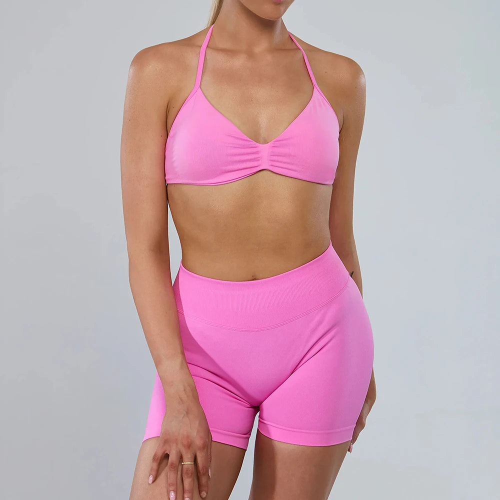 Ensemble yoga femme, 2 pièces, haut et short