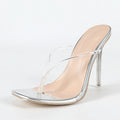 Sandali infradito donna Liyke trasparenti con tacco argento