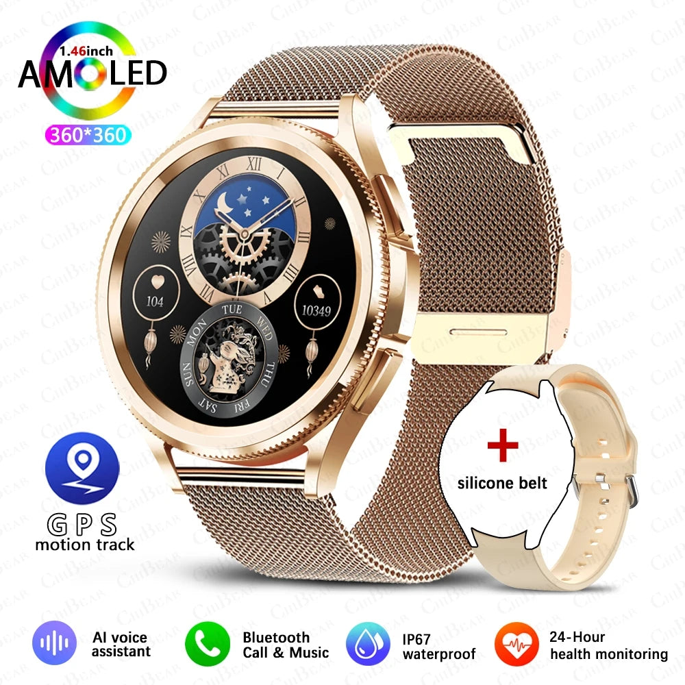 2026New Watch 6 Classic SmartWatch Women Fashion Bluetooth Call Voice Assistant Health Monitoring Android iOS Smart Watch Men
