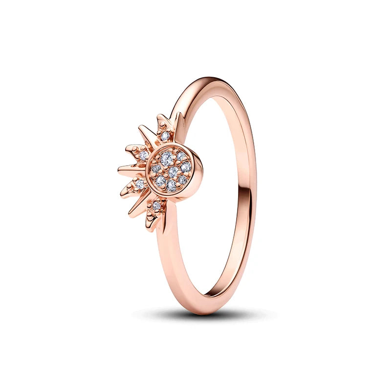 2026 New 925 Silver Women's Lips Colorful Crown Love Star Ring Fashion DIY Jewelry Gift