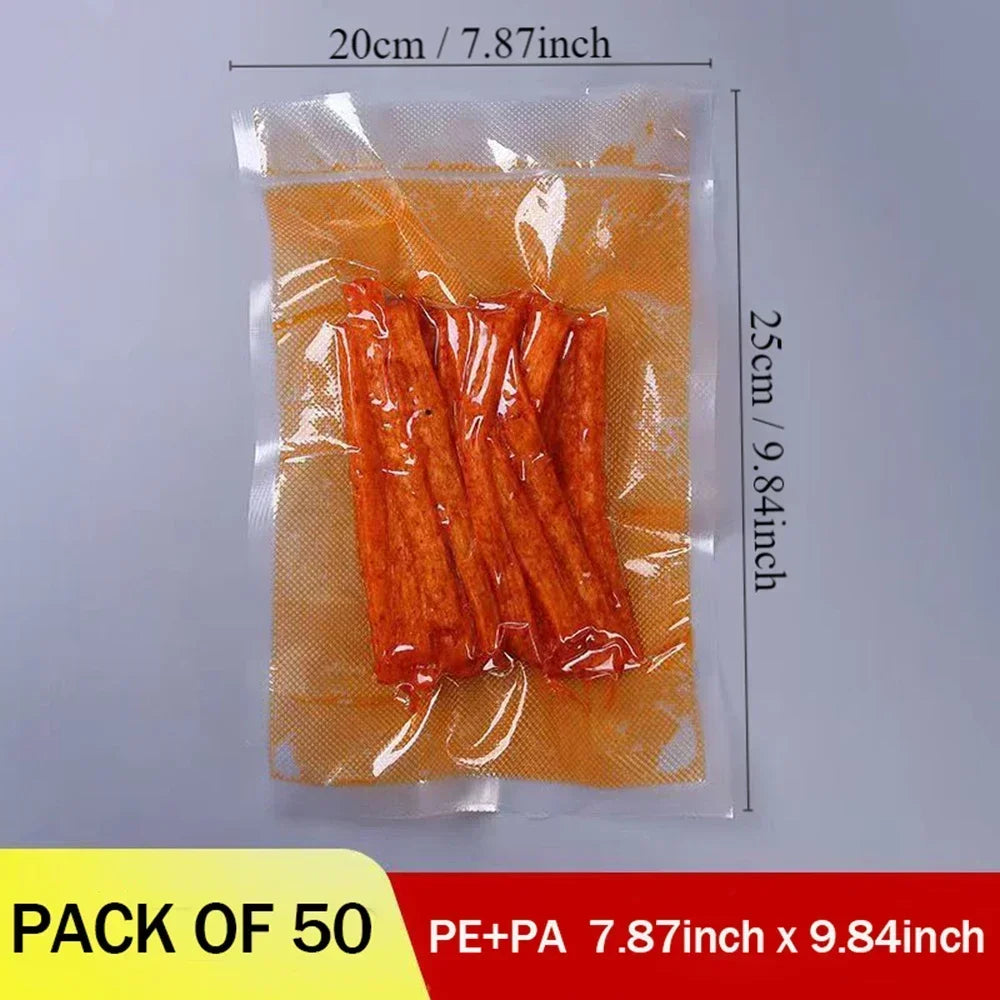 50 Premium Vacuum Sealer Bags, Food Freshness and Storage, Reusable, BPA-Free Vacuum Sealer Storage Bags,Kitchen Organizer