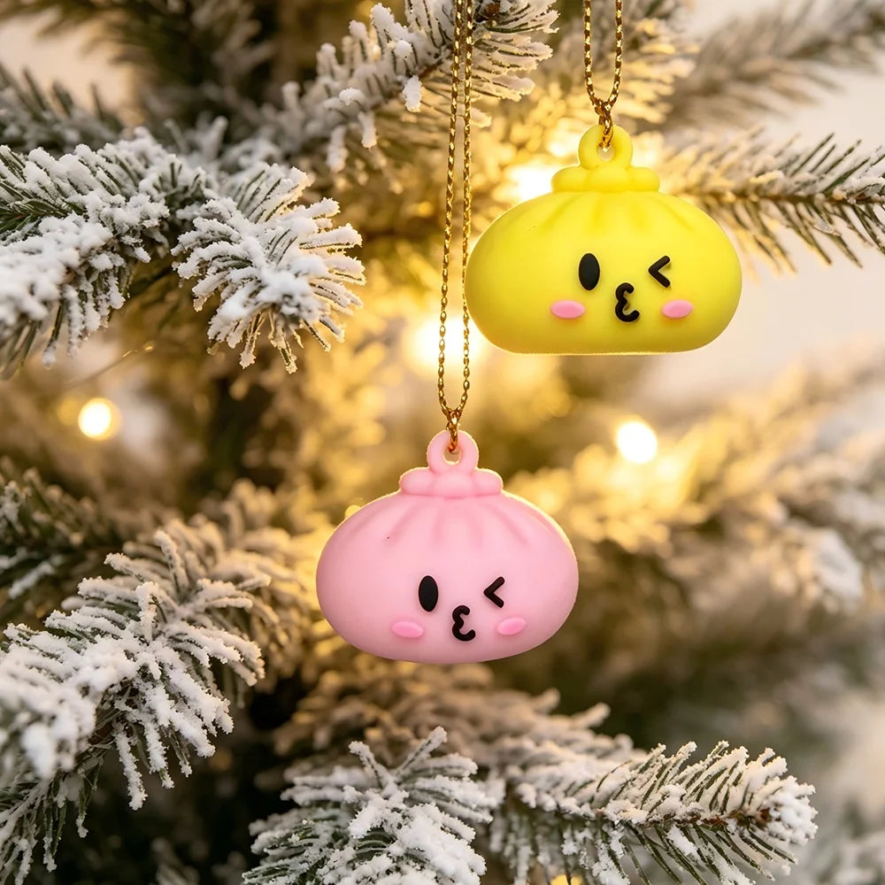 24pcs Dumpling Christmas Ornaments Advent Calendar, 3D Hanging Decor, Santa Snowman, Family Christmas Gift