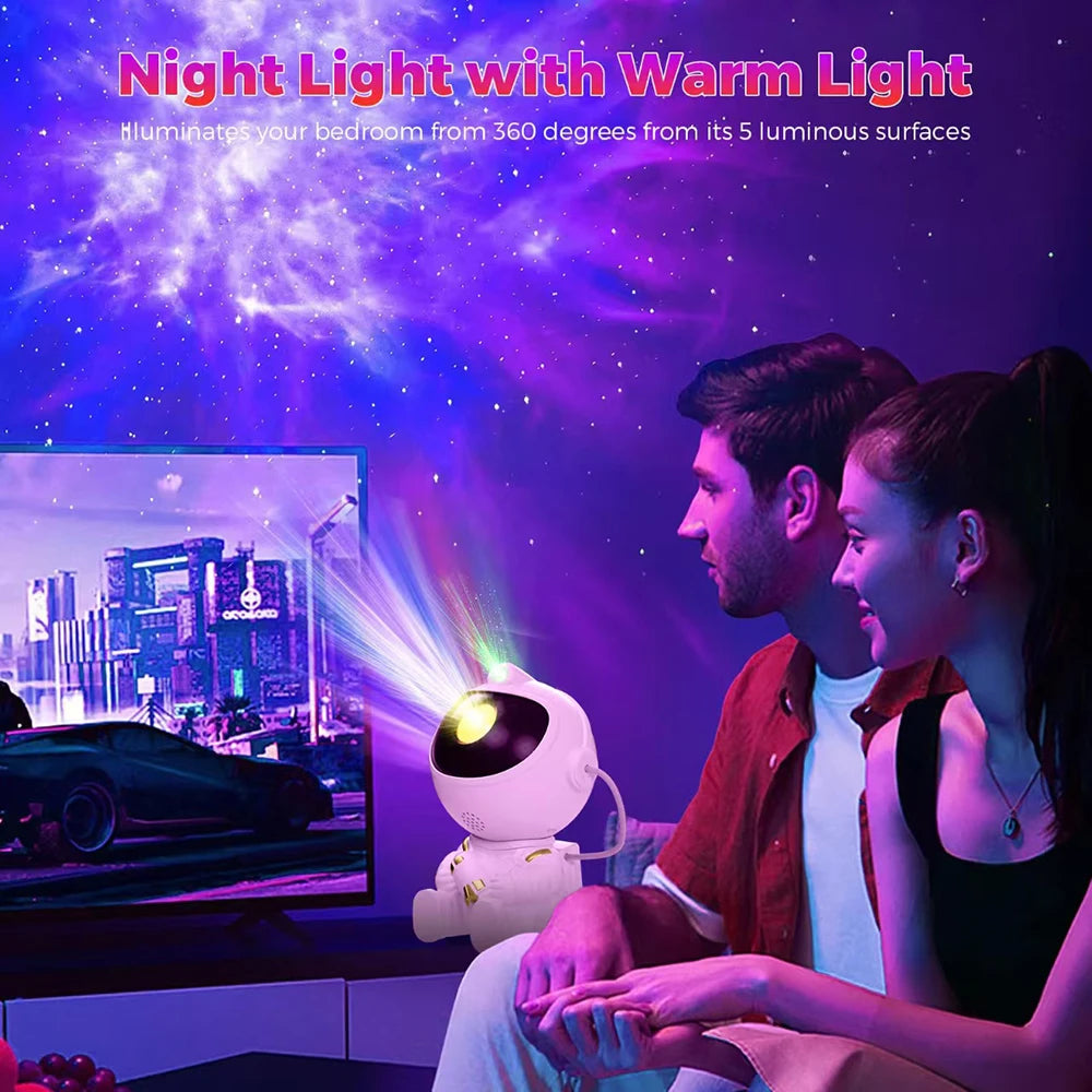 Remote Control Astronaut Galaxy Projector Night Light, 360° Rotatable Nebula Star Lamp for Kids’ Bedroom Party Ceiling Decor