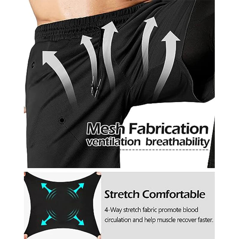 Pantaloni sportivi uomo 2 in 1 con coulisse