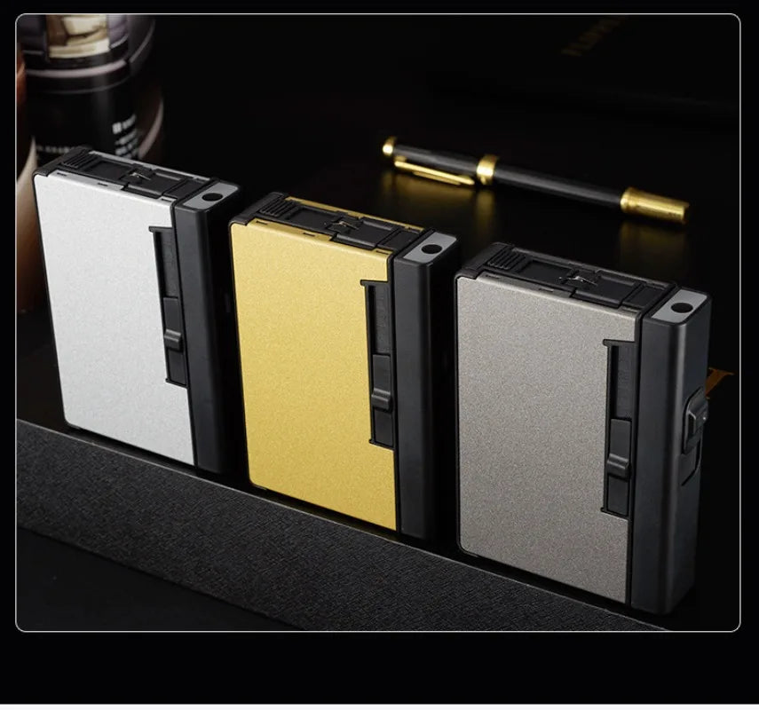 Étui à cigarettes intégré avec briquet, 10 cigarettes, rechargeable, portable, étanche à l'humidité, à la transpiration et résistant à la pression