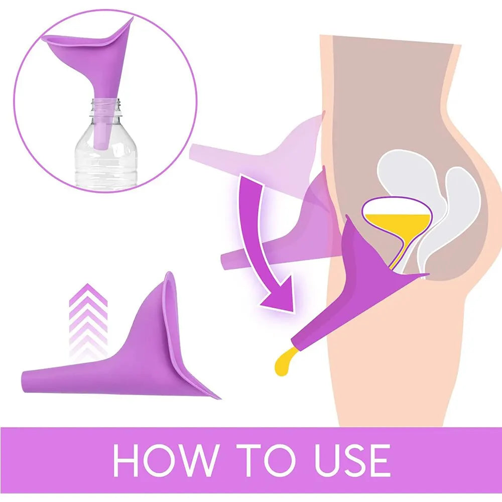 Women Urinal Outdoor Travel Camping Urinal Funnel Portable Female Urinal Urination Device with Box